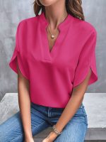 Layla™ – Blouse Femme Chic Col V Fendu Manches Fluides Confortable-4