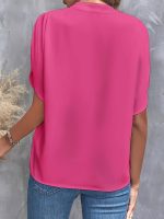 Layla™ – Blouse Femme Chic Col V Fendu Manches Fluides Confortable-6
