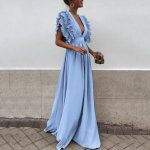 Donata™ – Robe Femme Élégante à Col en V Polyvalente et Confortable