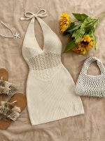 Elbea™ – Robe Crochet Femme Courte Transparente Bohème Chic Été