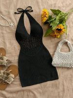 Elbea™ – Robe Crochet Femme Courte Transparente Bohème Chic Été