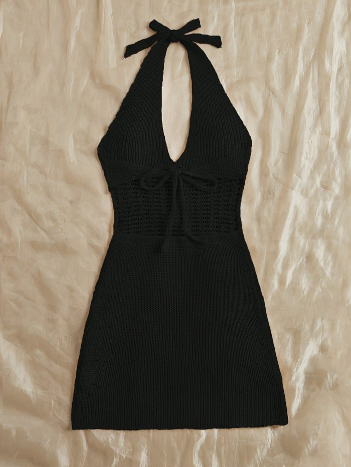 Elbea™ – Robe Crochet Femme Courte Transparente Bohème Chic Été