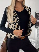 Elegancia™ – Gilet Sans Manche Femme avec Motif Léopard
