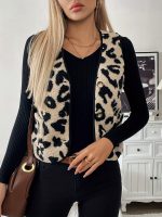 Elegancia™ – Gilet Sans Manche Femme avec Motif Léopard