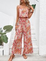 MiSun™ – Combinaison Femme Chic Longue à Jambes Larges avec Motif Floral-1