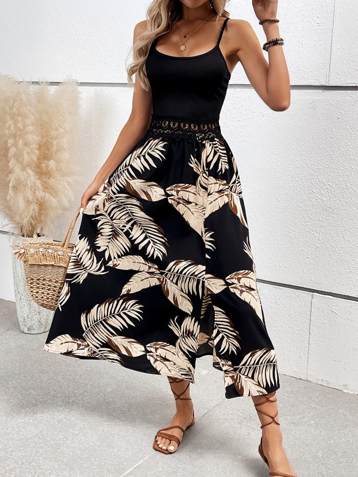 Elenalya™ – Robe d’Été Femme Mi-Longue Fendue Chic et Légère Sans Manche
