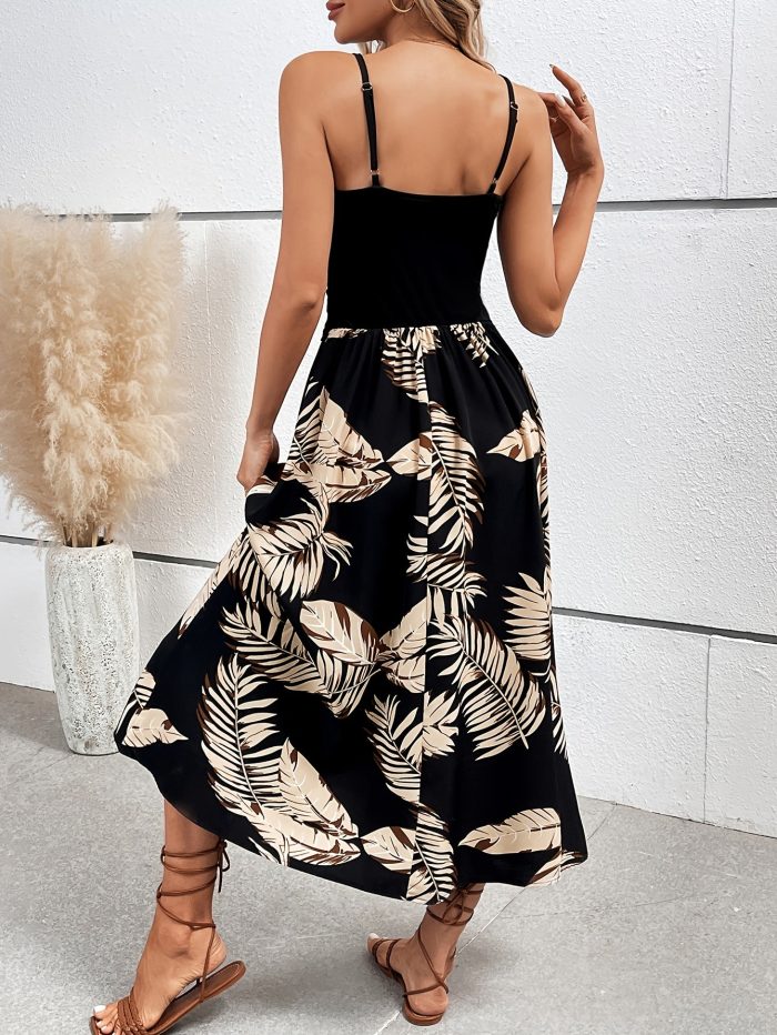 Elenalya™ – Robe d’Été Femme Mi-Longue Fendue Chic et Légère Sans Manche