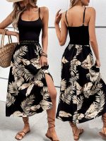 Elenalya™ – Robe d’Été Femme Mi-Longue Fendue Chic et Légère Sans Manche