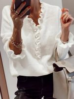 Eline™ – Pull-Over Femme en V Élégant avec Boutons Confortables et Polyvalent