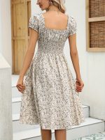 Elyzea™ – Robe Bohème Chic à Fleurs Mi-Longue Fluide et Légère Été
