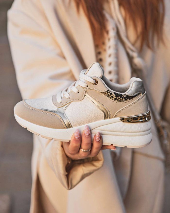 Emery™ – Baskets Femme Taupe Élégantes Confort Inégalé & Détails Chic