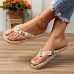 EthnoChic™ – Sandales Plates Femme Chic Confortables et Antidérapantes