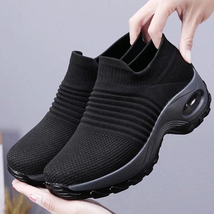 FashionStep™ – Baskets Femmes Confortables en Maille Respirante Blanche