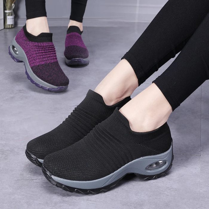 FashionStep™ – Baskets Femmes Confortables en Maille Respirante Blanche