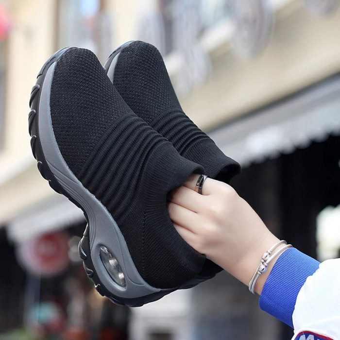 FashionStep™ – Baskets Femmes Confortables en Maille Respirante Blanche