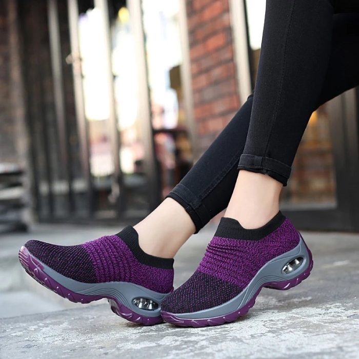 FashionStep™ – Baskets Femmes Confortables en Maille Respirante Blanche