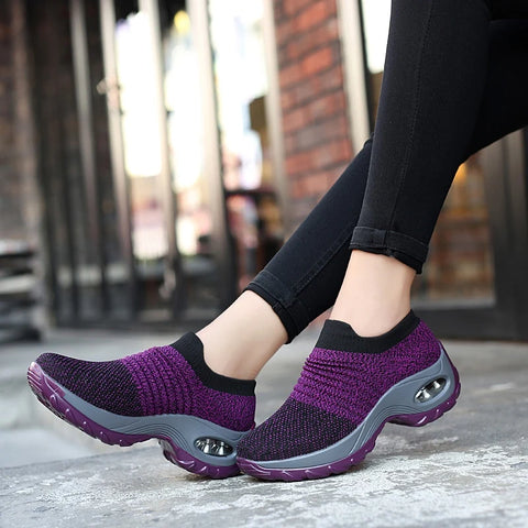 FashionStep™ – Baskets Femmes Confortables en Maille Respirante Blanche