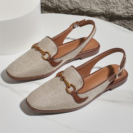 FemmeLuxe™ – Sandales Femme Plates Fermées Devant