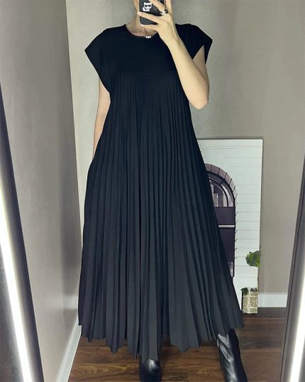 Fern™ – Robe Femme Plissée Sans Manches Élégante et Polyvalente