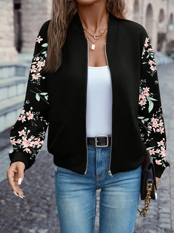 FloraZipp™ – Veste Zippée Femme Imprimée & Tendance