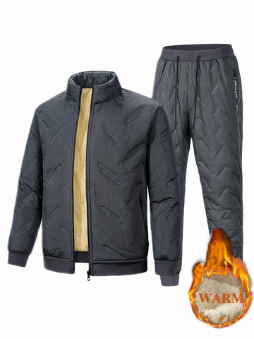 FrostFit™ Ensemble de Sportswear Homme | Veste & Pantalon Doublés Polaire