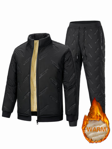 FrostFit™ Ensemble de Sportswear Homme | Veste & Pantalon Doublés Polaire