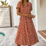 Evelina™ – Robe Chemise Femme À Pois Ajustable Élégance Estivale-4