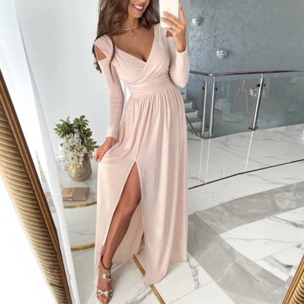 Henriette™ – Robe Longue Femme Élégante en Tissu Luxueux et Flatteur