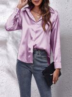 Idalia™ – Chemise Femme Chic en Soie Longue Élégante et Polyvalente