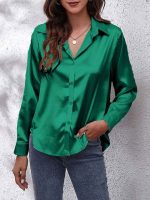 Idalia™ – Chemise Femme Chic en Soie Longue Élégante et Polyvalente