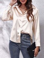 Idalia™ – Chemise Femme Chic en Soie Longue Élégante et Polyvalente