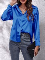 Idalia™ – Chemise Femme Chic en Soie Longue Élégante et Polyvalente