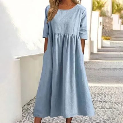 Ivanna™ – Robe Longue Femme Confortable et Élégante en Coton Léger