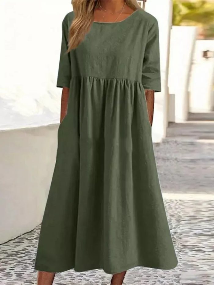 Ivanna™ – Robe Longue Femme Confortable et Élégante en Coton Léger