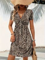 Leorana™ – Robe Léopard Mi-Longue Fluide et Légère pour Été Chic