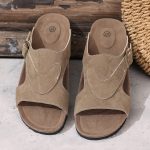 Liora™ – Sandale Femme Chic et Confortable en Liège, Plates & Réglables Été