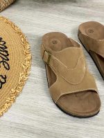 Liora™ – Sandale Femme Chic et Confortable en Liège, Plates & Réglables Été