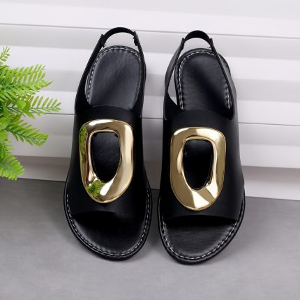 LunaBelle™ – Sandales Femme Plates en Cuir, Confort Élégant pour l’Été