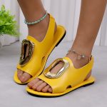 LunaBelle™ – Sandales Femme Plates en Cuir, Confort Élégant pour l’Été