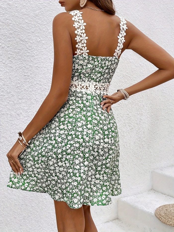 Lunea™ – Robe Bohème Chic à Fleurs Courte Sans Manche et Dos Nu Été