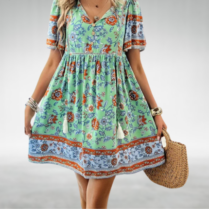FLORE™ – Robe Femme Bohème Chic Imprimé Floral Légère et Élégante-3