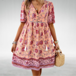 FLORE™ – Robe Femme Bohème Chic Imprimé Floral Légère et Élégante-2