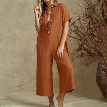 Aurelia™ – Combinaison Femme Chic à Jambes Larges Élégante et Confortable-3
