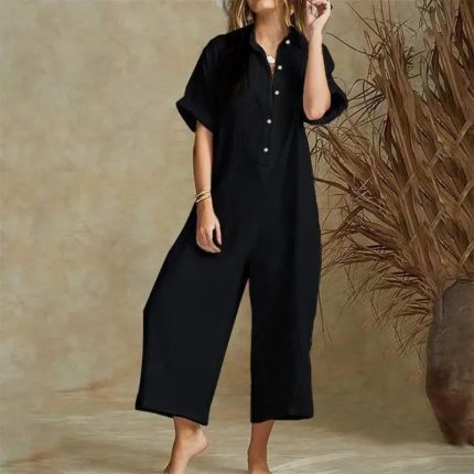 Aurelia™ – Combinaison Femme Chic à Jambes Larges Élégante et Confortable-1