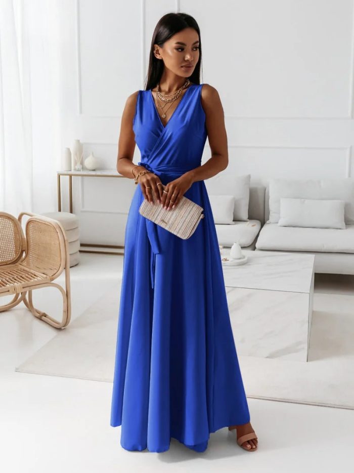 Variant image for Annabelle™ – Robe Longue Femme Élégante Encolure en V Confortable et Polyvalente-25