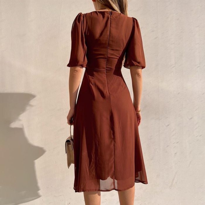 Wolff™ – Robe Longue Femme Élégante Été Confortable avec Manches Bouffées-5