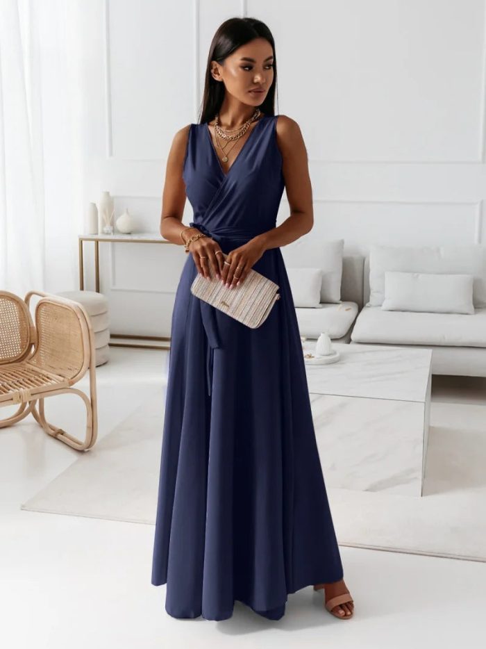 Variant image for Annabelle™ – Robe Longue Femme Élégante Encolure en V Confortable et Polyvalente-21