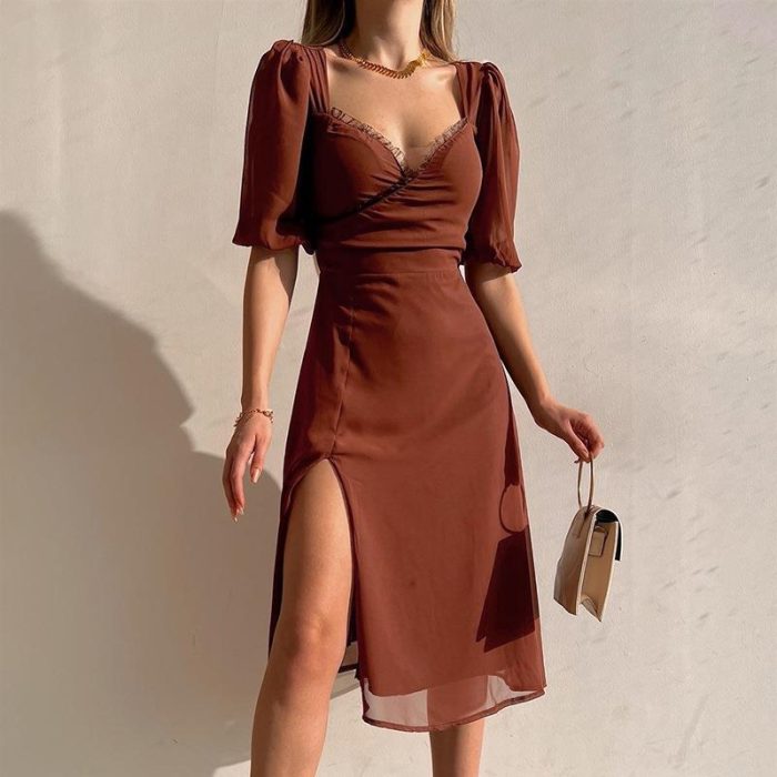 Wolff™ – Robe Longue Femme Élégante Été Confortable avec Manches Bouffées-4