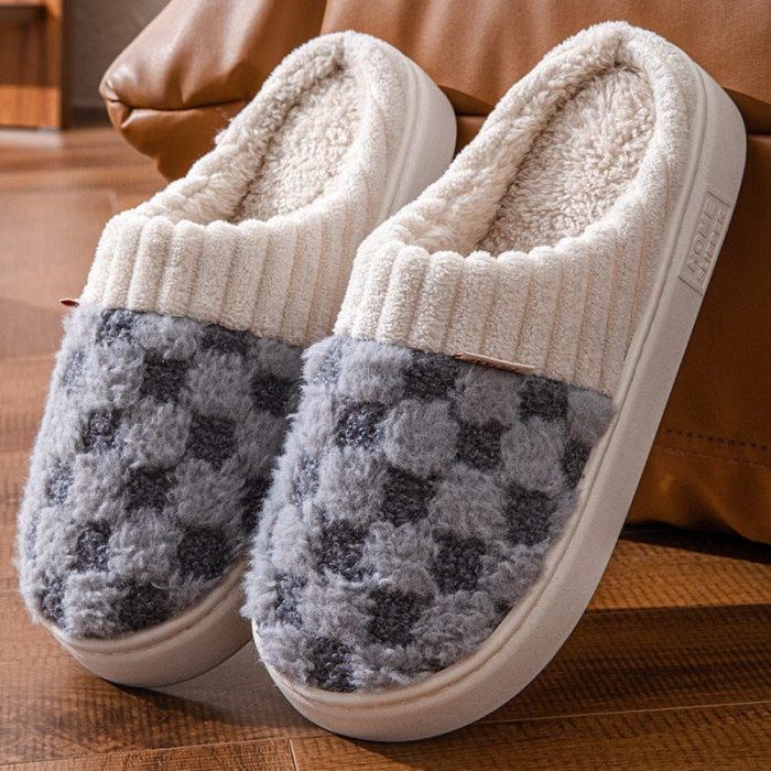 PlaidCozy - Pantoufles Douces Style Carreaux