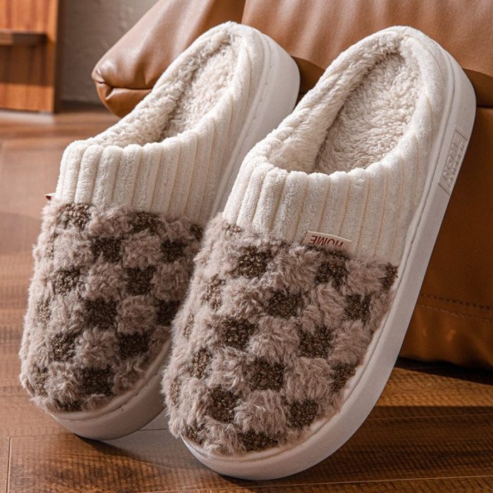 PlaidCozy - Pantoufles Douces Style Carreaux